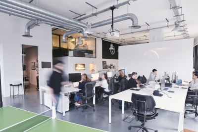 Chrome Productions London Office open plan ground floor